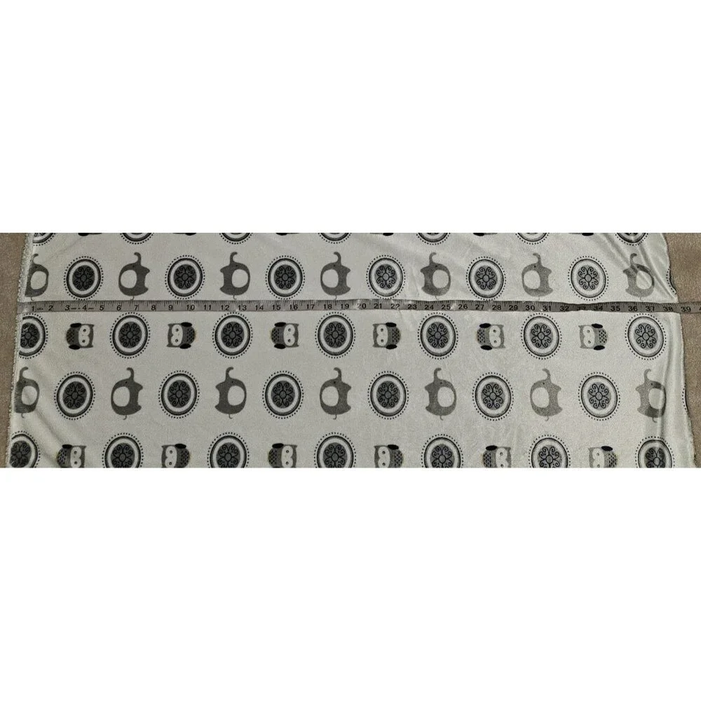 Blankets & Beyond Gray Blue Owls Elephants Circles Baby Blanket Fleece Sherpa